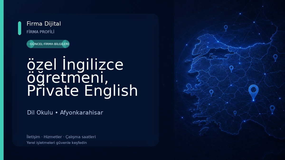 özel İngilizce öğretmeni, Private English Tutur. 